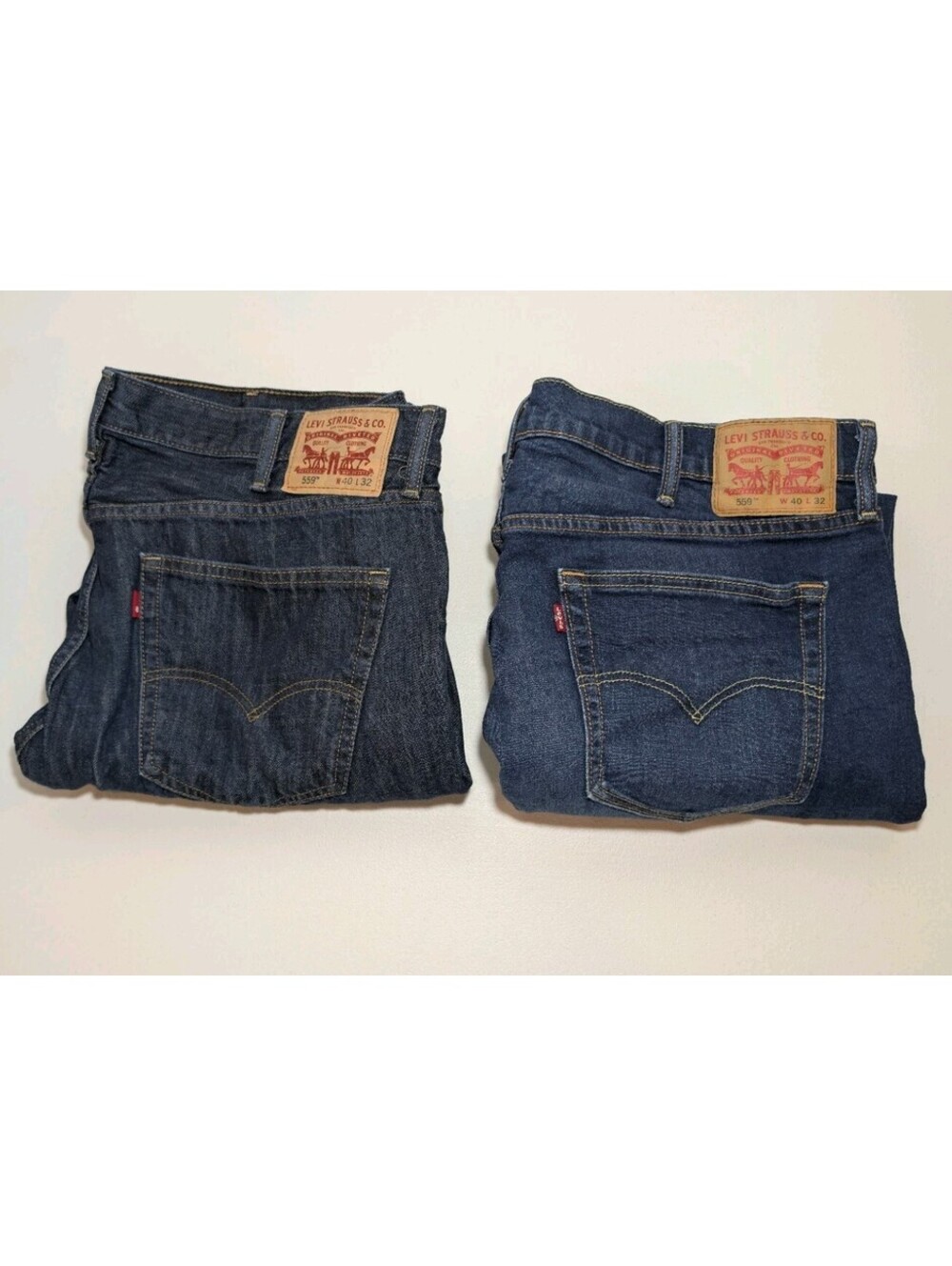 Levi's Jeans Lot of 2 Mens 40x32 Blue Med Wash 559 Relaxed Straight Stretch